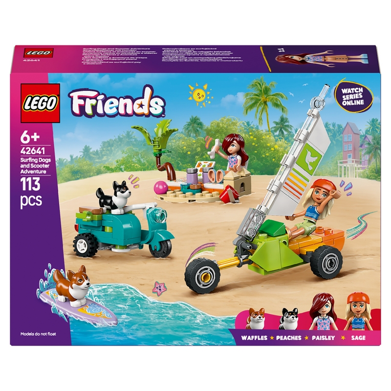 LEGO Friends 42641 Dobrodružstvo so surfujúcimi psami a kolobežkou